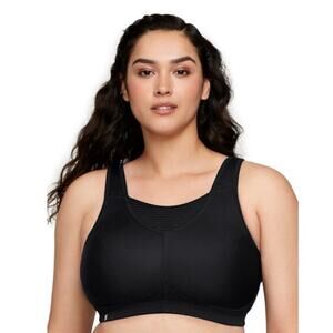 NWOT Glamorise No-Bounce Camisole Elite Sports Bra Wirefree #1067 42F Black